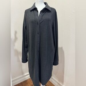 Quince Stretch Sweater Fleece Shirt Dress